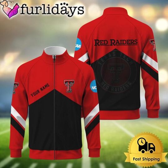 NCAA Texas Tech Red Raiders Logo Custom Standing Neck Zipper Jacket