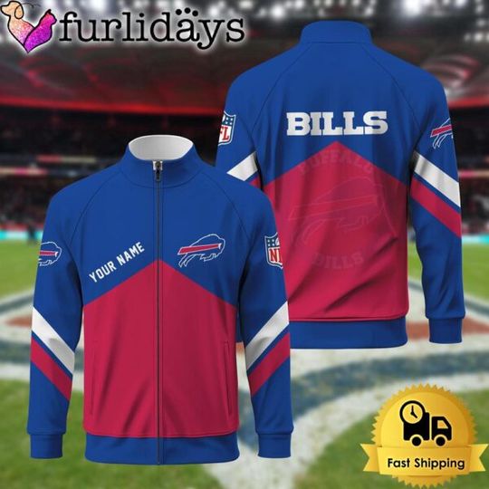 Buffalo Bills Logo Custom Standing Neck Zipper Jacket