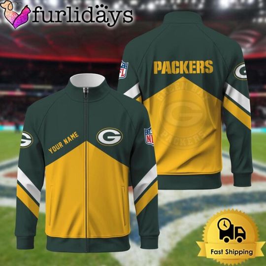 Discover Green Bay Packers Logo Custom Standing Neck Zipper Jacket