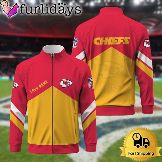 Discover Kansas City Chiefs Logo Custom Standing Neck Zipper Jacket