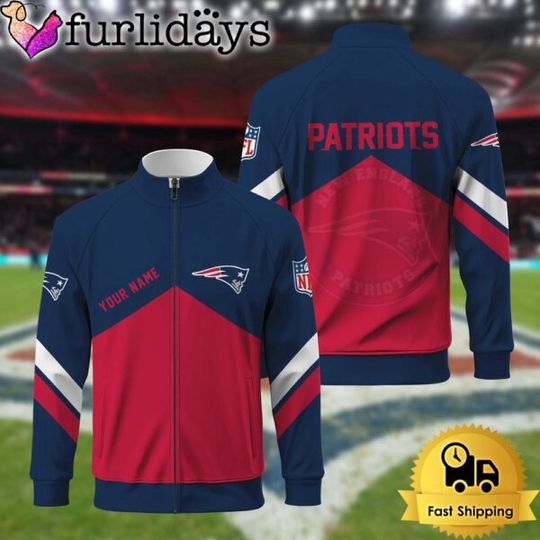 New England Patriots Logo Custom Standing Neck Zipper Jacket