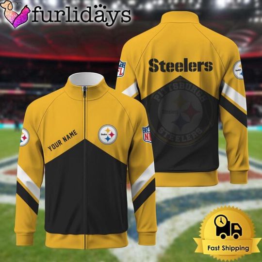 Pittsburgh Steeler Logo Custom Standing Neck Zipper Jacket