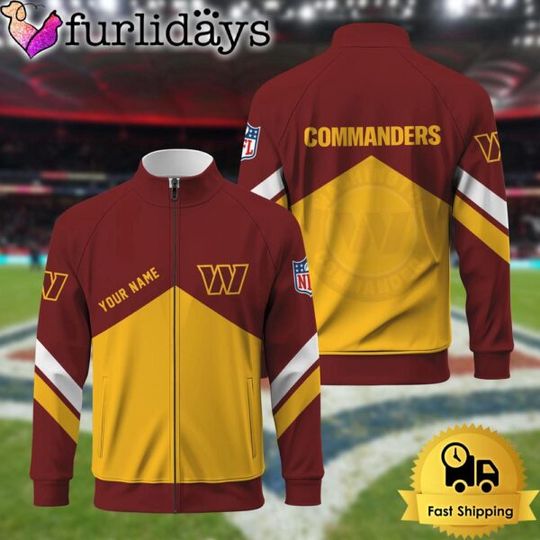 Washington Commanders Logo Custom Standing Neck Zipper Jacket