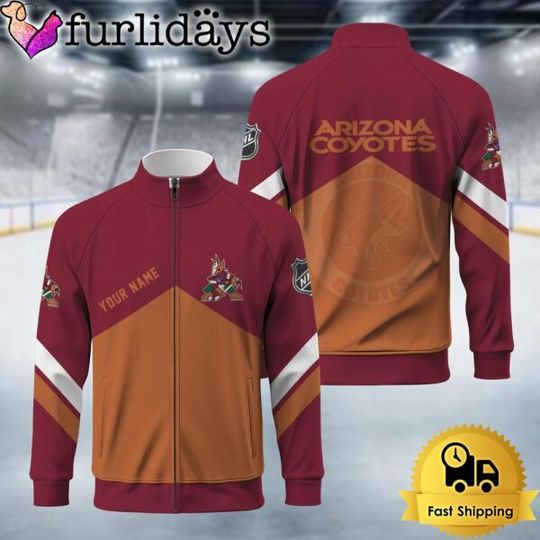Discover Arizonna Coyotes Logo Custom Standing Neck Zipper Jacket