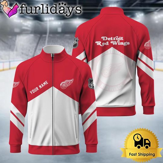 Discover Detroit Red Wings Logo Custom Standing Neck Zipper Jacket