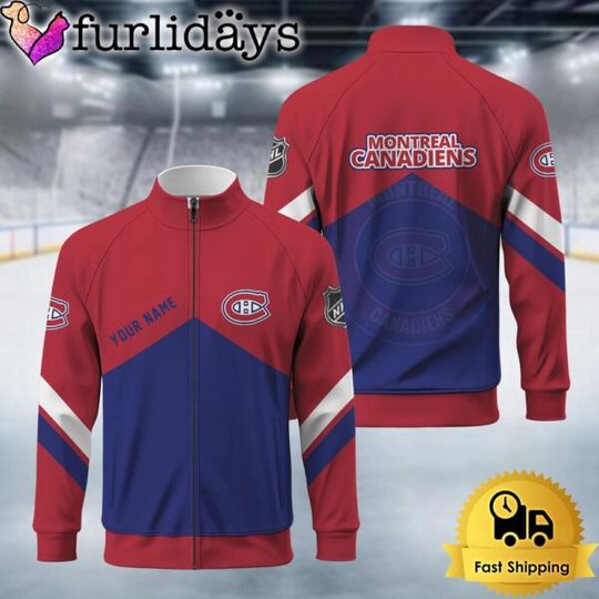 Discover Montreal Canadiens Logo Custom Standing Neck Zipper Jacket