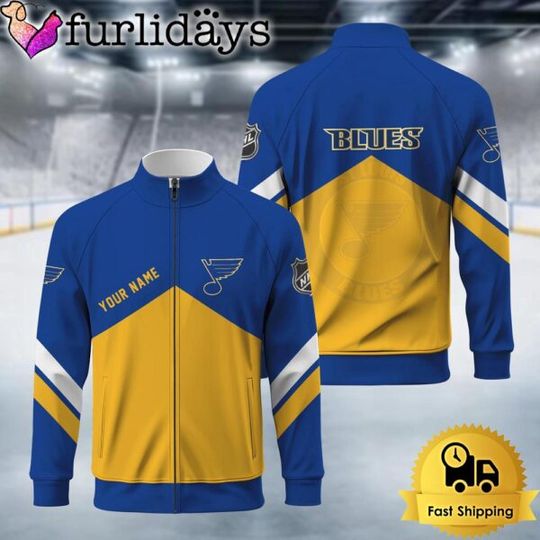 Discover St Louis Blues Logo Custom Standing Neck Zipper Jacket
