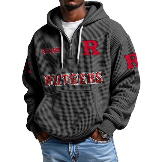 Rutgers EST 1869 Quarter Waffle Zip Hoodie