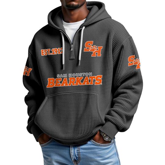 Sam Houston Bearkats EST 1912 Quarter Waffle Zip Hoodie