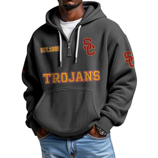 Trojans EST 1886 Quarter Waffle Zip Hoodie