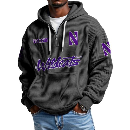 Discover Wildcats EST 1882 Quarter Waffle Zip Hoodie