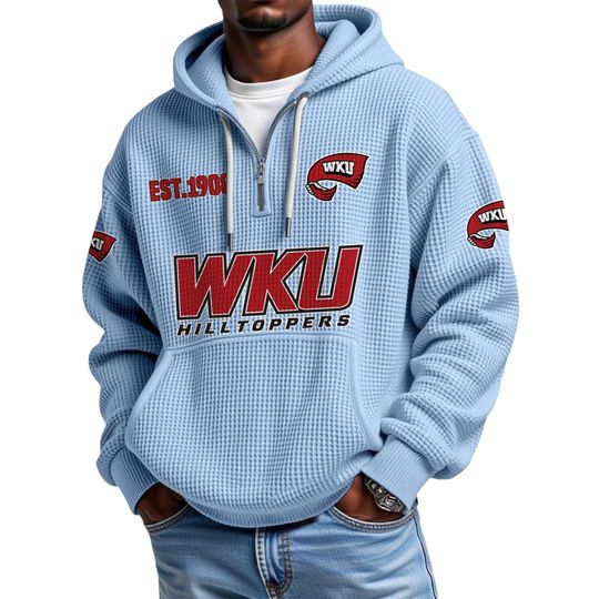 Discover WKU Hilltoppers EST 1908 Quarter Waffle Zip Hoodie