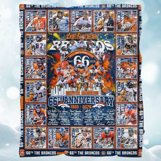 Broncos 66th Anniversary 1960-2026 Fleece Blanket