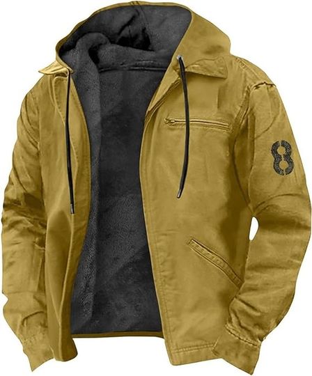 Fleece Jacket Casual Hooded Winter Warm Coat with Pockets