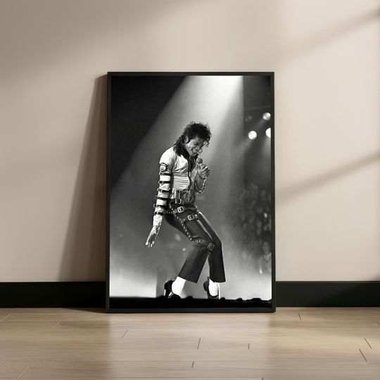 Discover Michael Jackson Poster, Black and White Concert Poster, King of Pop Music Decor for Living Room Home Bar Office