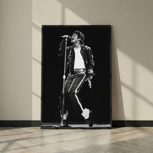 Michael Jackson Poster, Concert Poster, Music Legend Photo, Pop Icon Wall Decor, Vintage Stage Photography