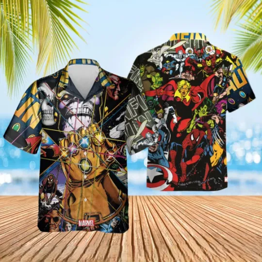 Disney Marvel Thanos In Infinity Gauntlet Art Hawaiian Shirt