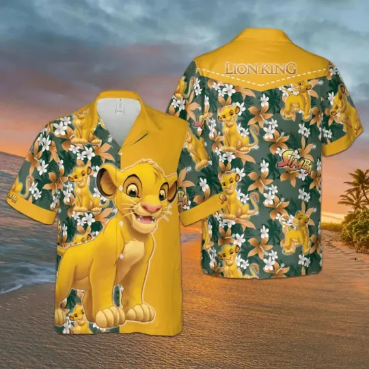 Discover Disney Simba Tropical Summer Vacation Aloha Hawaiian Shirt