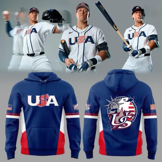 Discover USA Baseball Team 2026 World Baseball Classic Blue Hoodie 3D