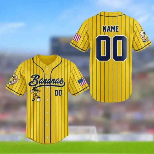 Discover Personalized Bananas Baseball Jersey Funny Yellow Team Shirt
