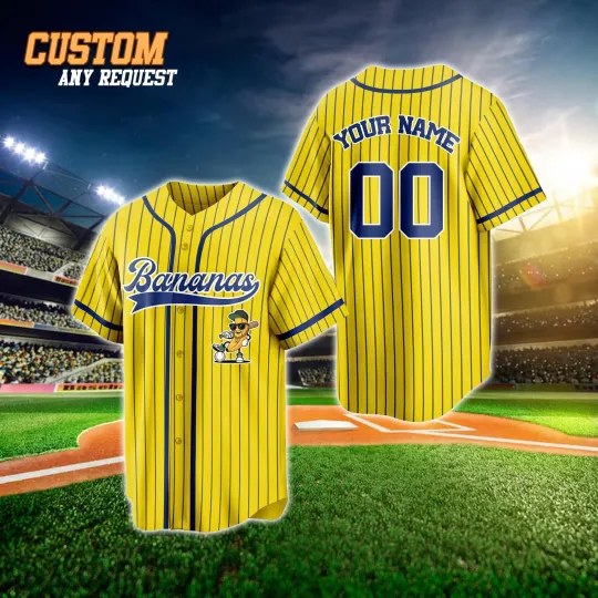 Discover Funny Bananas Jersey Personalized Bananas Team Baseball Jersey Lets Go Bananas J