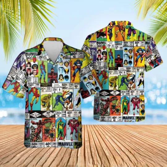 Discover Disney Marvel Comics Corner Box Hawaiian Shirt
