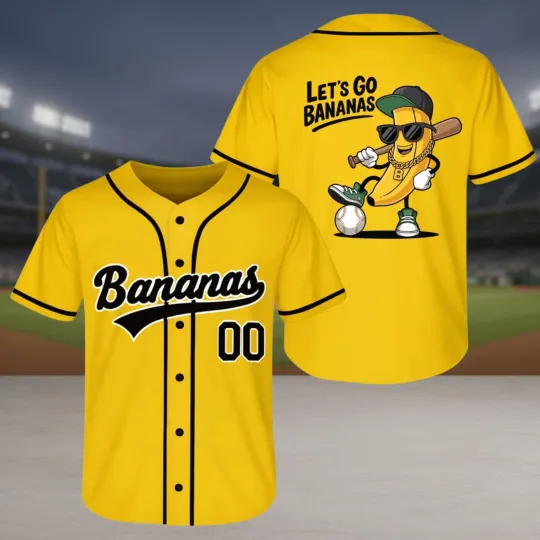 Discover Personalized Bananas Team Baseball Jersey Funny Bananas Jersey Lets Go Bananas J