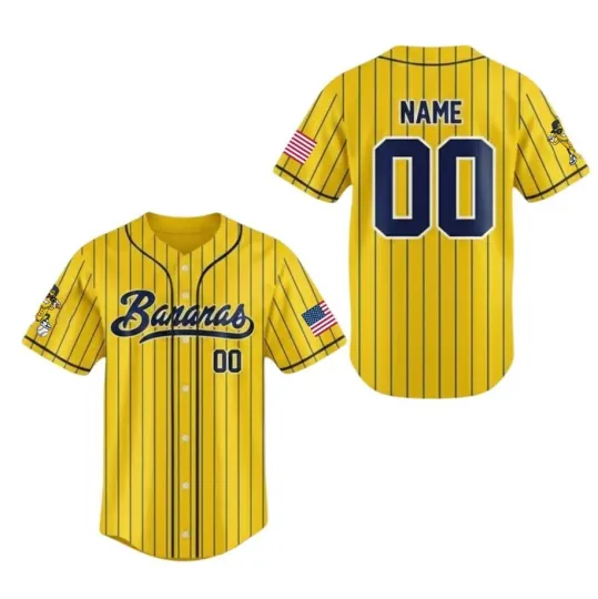 Discover Personalized Bananas Team Baseball Jersey Lets Go Bananas Jersey Funny Bananas J