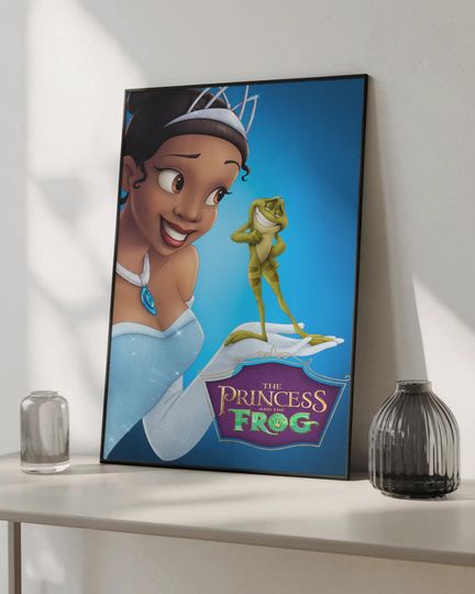 Discover Princess Tiana Poster, The Princess and the Frog Wall Art, Disney Princess Print, Kids Room Decor