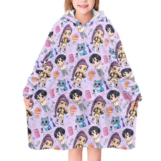 Discover Rumi and Jinu K-Pop Demon Blanket Hoodies, Christmas Gift, Birthday Gift