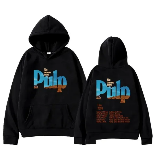 Discover Pulp Rock Band Fashion Fall Pulp Live 2026 Double Sided Hoodie