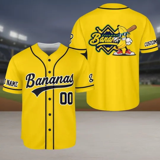 Discover Personalized Bananas Team Baseball Jersey Funny Bananas Jersey Lets Go Bananas J