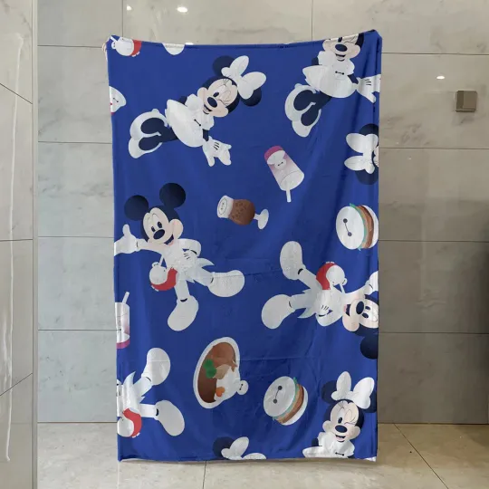 Discover Minnie Blue Disney Mickey Mouse And Friends Cartoon Soft Fleece Blanket
