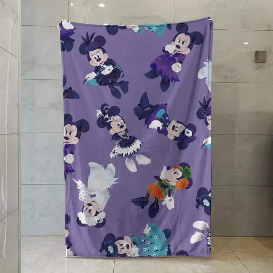 Discover Minnie Purple Disney Mickey Mouse And Friends Cartoon Soft Fleece Blanket