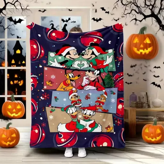 Discover Disney Cute Characters Accompany You To Warm Winter!Christmas Fleece Blanket