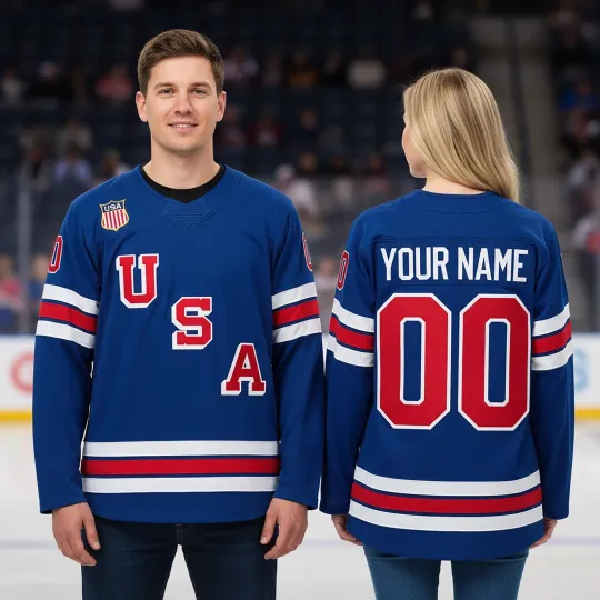 Discover Custom USA Hockey Jersey 2026, Personalized Name Number Fan Shirt