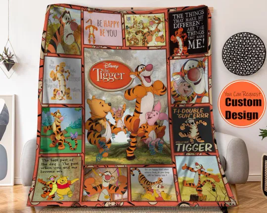 Discover Disney Cute Winnie The Pooh Tigger Fleece Blanket