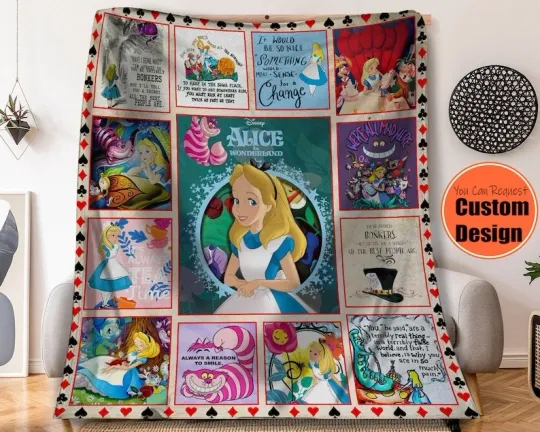 Discover Disney Cute Alice In Wonderland Fleece Blanket