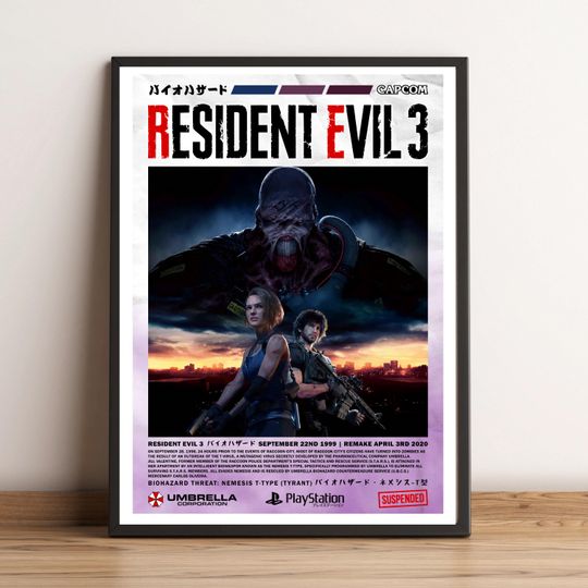 Discover Resident Evil 3 Nemesis Cover Art Poster Print