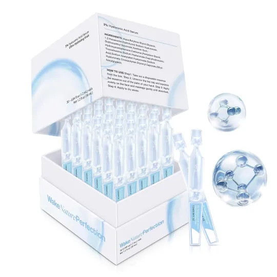 Discover 30PCS 3% Hyaluronic Acid Serum Vials - Moisturizing, Firming, Single-Use Tubes