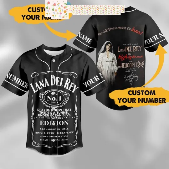 Discover Lana Del Rey In High By The Beach With Mr Helicopter Personalized Baseball Jerse