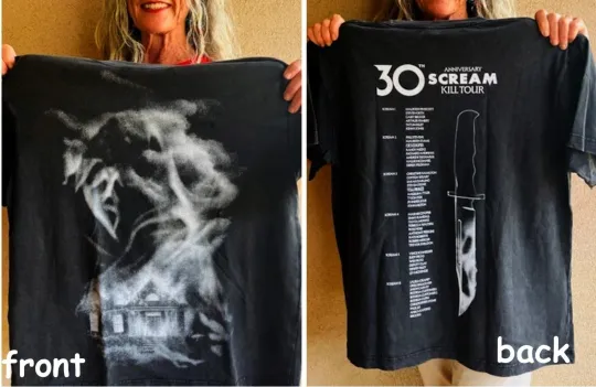 Discover Scream 7 30th Anniversary of Scream Kill Tour 2026 Exclusive reprint T-Shirt