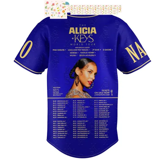 Discover The Alicia Keys World Tour Personalized Baseball Jersey