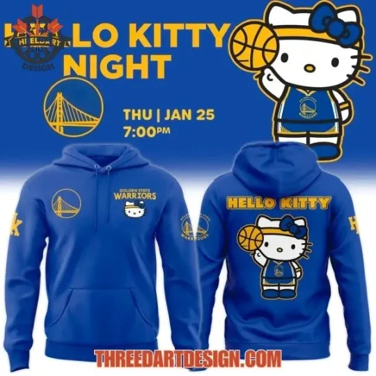Golden States Warrior 2026 Hello Kitty Night Hoodie