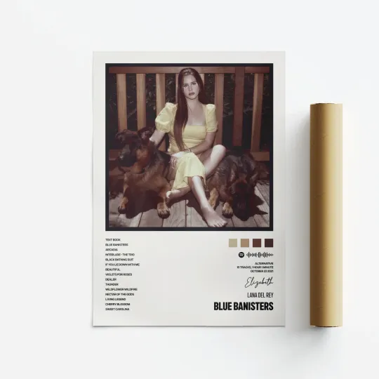 Discover Lana Del Rey Blue Banisters Album Cover Poster Vertical Print Music Tracklist