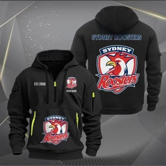 Discover Sydney Roosters NRL Zip Hoodie For Fans