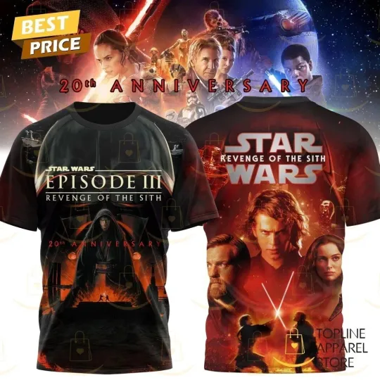 Discover Star-Wars Revenge Of The Sith 20th Anniversary 3D T-Shirt