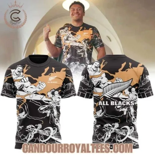 Discover Black Field of Heroes Marvel Captains Run 3D All Over Print T-shirt