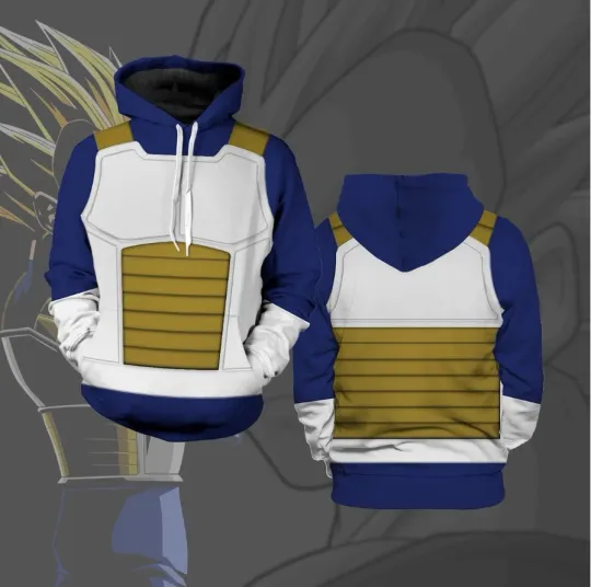 Dragon Ball 3D Digital Print Hoodie Loose Fit Anime Pullover Hooded Sweatshirt