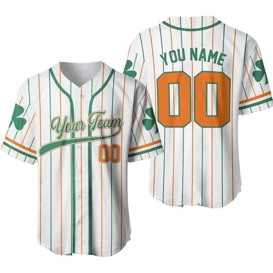 Discover Personalized St Patrick's Day Baseball Jersey, Irish Shamrock Jersey, Family Matching Lucky Shirt